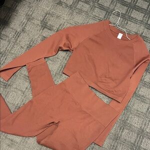 Rust Leggings and Crop Top Set